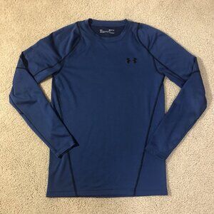 Under Armour Cold Gear Fitted Long Sleeve Shirt Men's Small Blue Baselayer